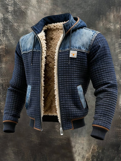 Vanhouten™ | Donjack Met Marineblauwe Quilting En Denimdetails