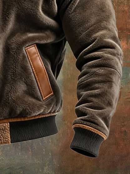 Vanhouten™ | Warme Velvet En Kunstleren Jas Met Polaire Voering