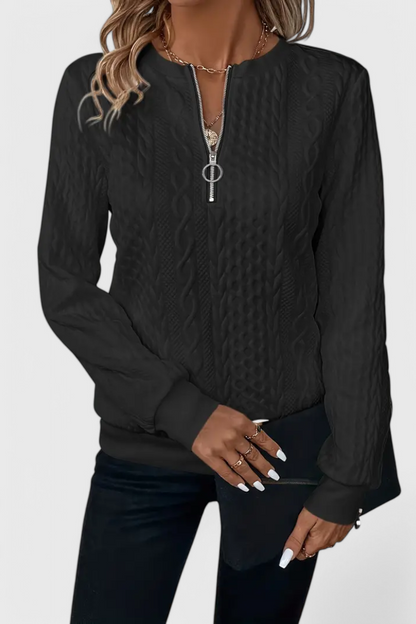 Zoey | Zachte Gebreide Trui met Rits