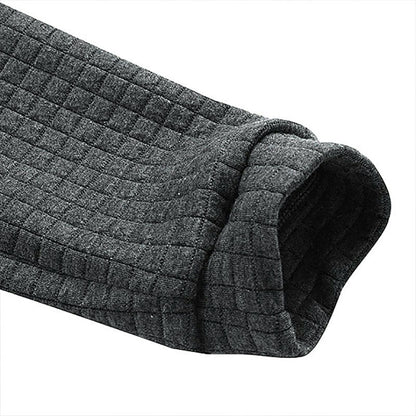 Heren hoodie met lange mouwen, gewatteerd, van wafelstof, in effen kleur voor buitensporten