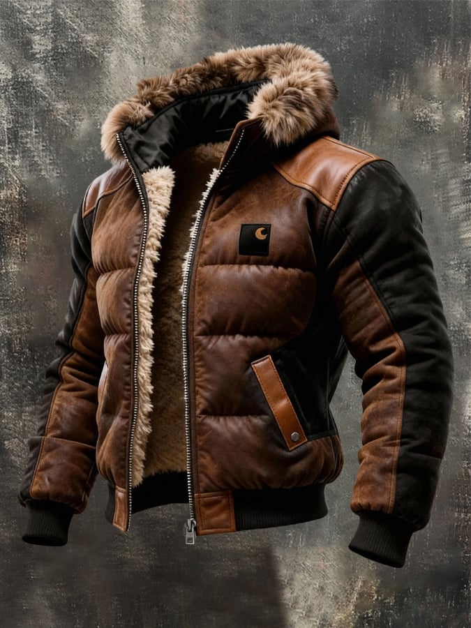 Vanhouten™ | Retro Gewatteerde Dubbellaagse Warme Outdoorjas Voor Heren