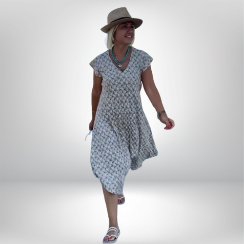 Leonie – Jurk met V-hals en losvallend silhouet