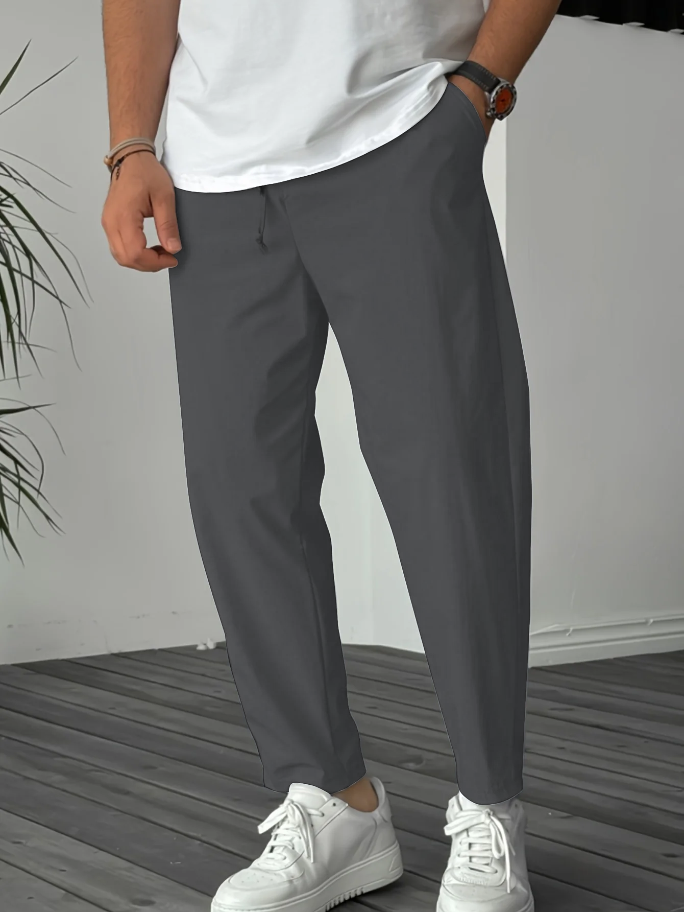 Essentiële Tapered broek met koord
