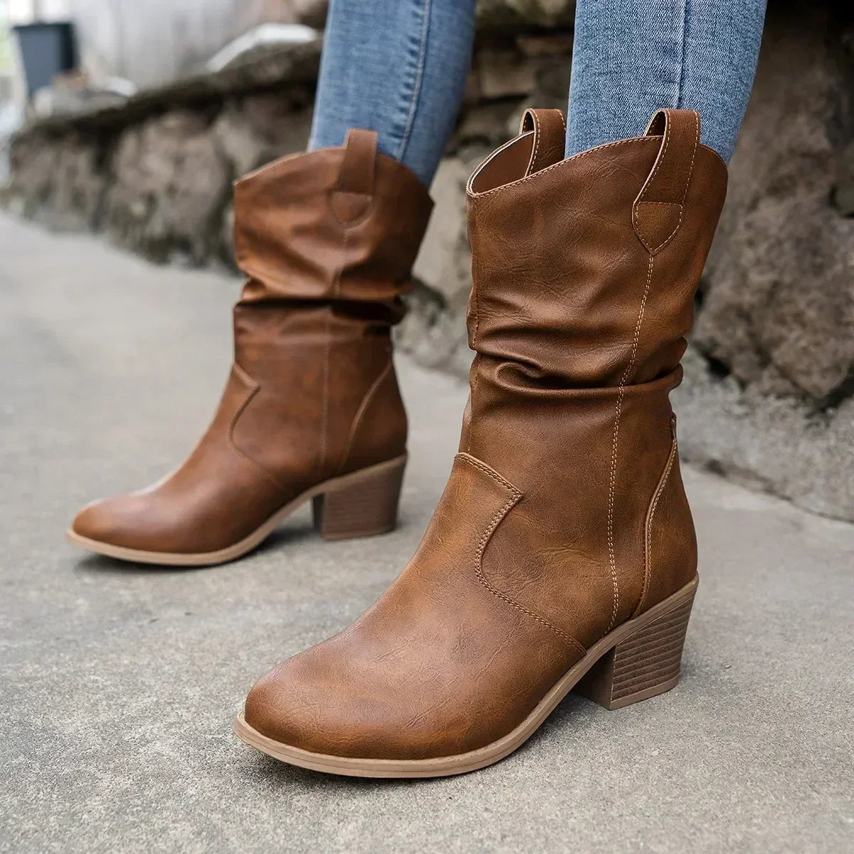 Laluna® | Klassieke Mid-Calf Western Boots