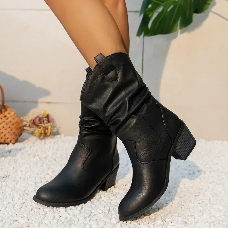 Laluna® | Klassieke Mid-Calf Western Boots
