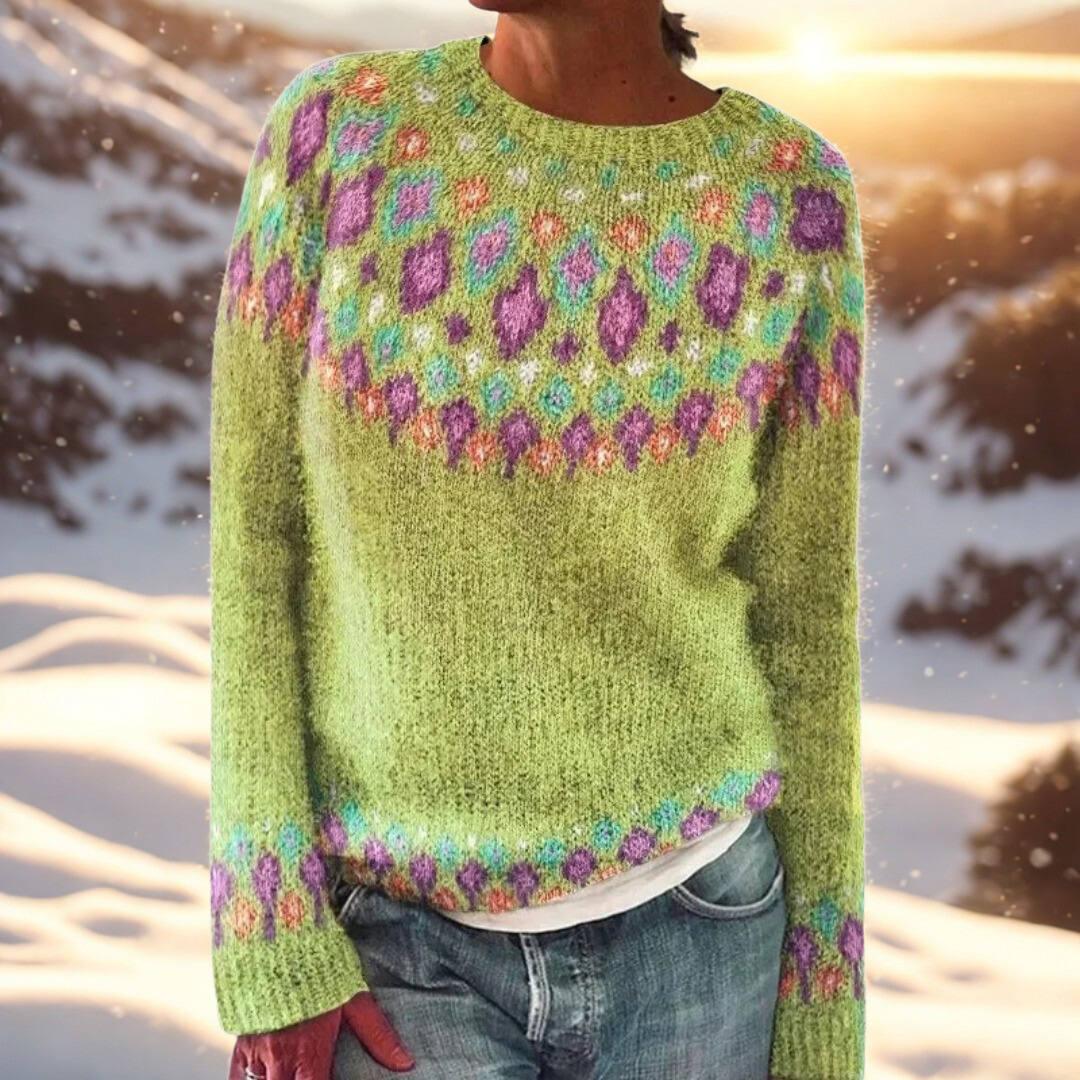 Matilda – Comfort Knit trui met Fair Isle Detail