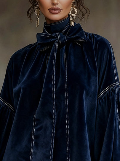 Trinidad | Mini-jurk van fluweel met strik