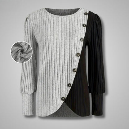 Elora | Elegante Trui met Voorpand Knopen