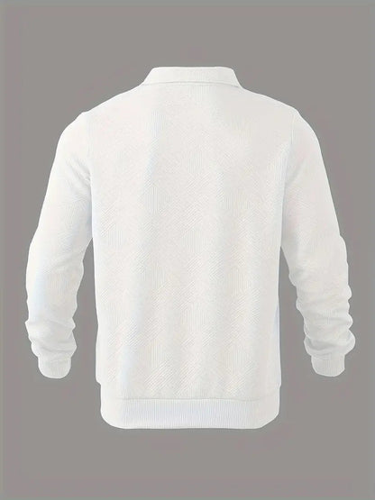 James™ - Vintage Geometrisch Ontwerp Sweater Met Rits